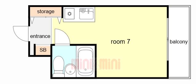 ベルウエスト(ワンルーム/1階)の間取り写真