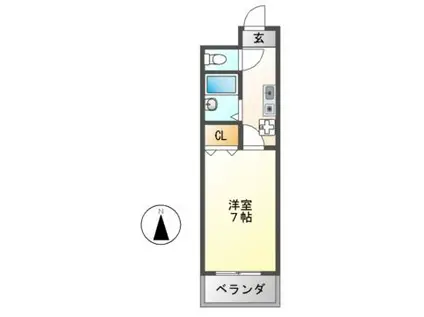 DH白鳥(1K/7階)の間取り写真