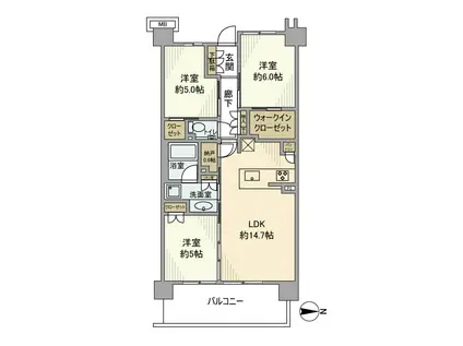 シティハウス志村坂上(3LDK/5階)の間取り写真