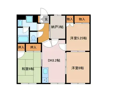 セントラルヴィレッジ(3SDK/1階)の間取り写真