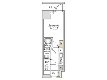 BANDOUBASHI RENTAL APARTMENT(1K/6階)の間取り写真