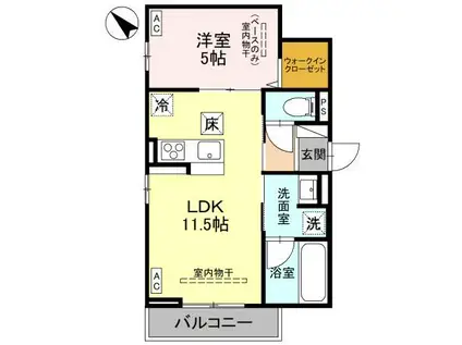 グレイスフルN(1LDK/1階)の間取り写真