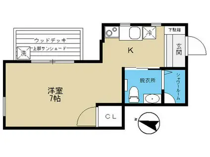 アーバンハウス(ワンルーム/1階)の間取り写真