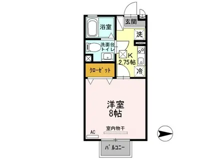 セジュールなつめ(1K/1階)の間取り写真