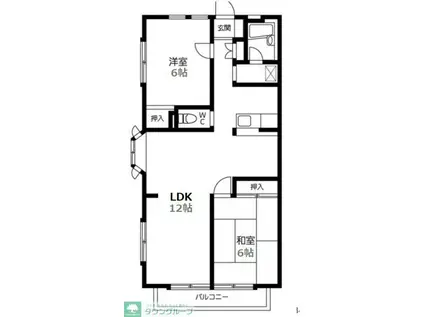 ヒルクレスト鷺沼(2LDK/3階)の間取り写真