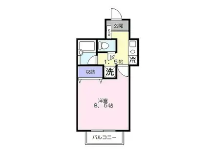 フォレストハウス(1K/2階)の間取り写真