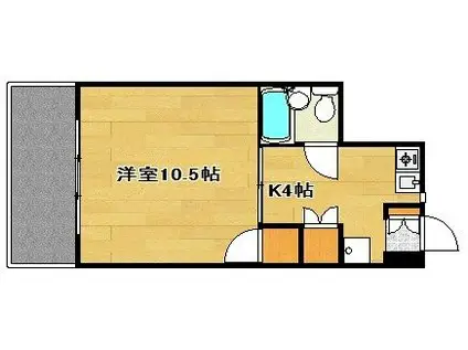 マンションKM-2(1K/2階)の間取り写真
