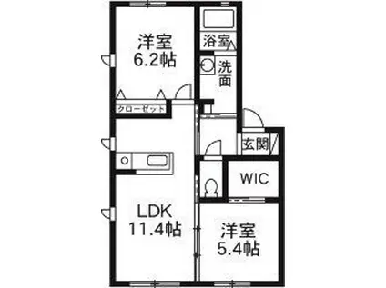 パレスブライト(2LDK/1階)の間取り写真