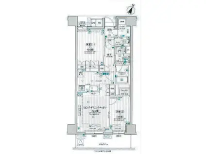 日神パレステージ関内大通公園(2LDK/9階)の間取り写真