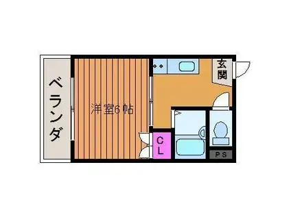 ライブコープ津島(1K/1階)の間取り写真