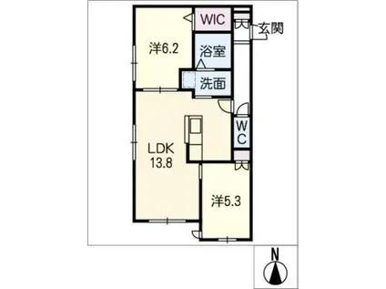 クレールメゾン(2LDK/1階)の間取り写真