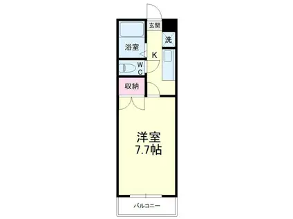 ビバリーハウス和瓦の里城北(1K/2階)の間取り写真