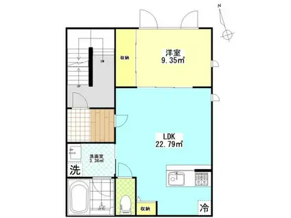 福住1丁目マンション(1LDK/3階)の間取り写真