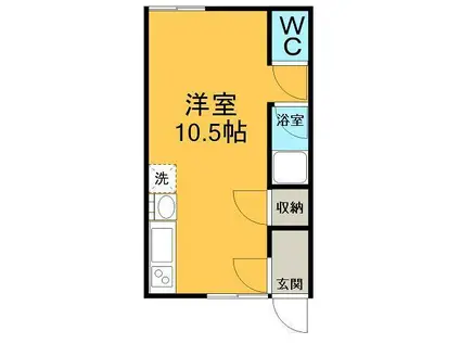 コンノハイツⅡ(ワンルーム/2階)の間取り写真