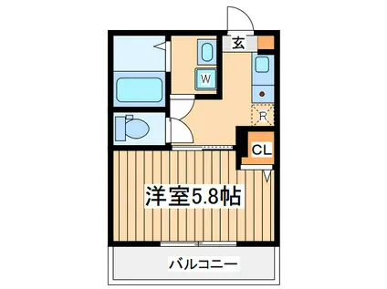 メルディア稲城(1K/3階)の間取り写真