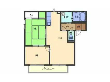 カーサフェリーチェ(2LDK/1階)の間取り写真