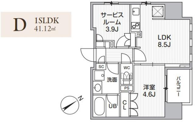 グランエール西日暮里ノース(1SLDK/8階)の間取り写真