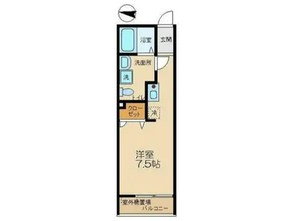 ブリエアージュ(ワンルーム/2階)の間取り写真