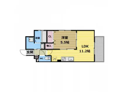 ボーベダーフセ(1LDK/6階)の間取り写真