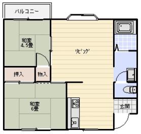 TERAS ASAKA(2LDK/1階)の間取り写真