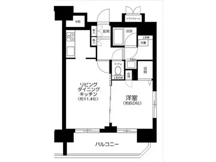 ステージグランデ文京白山(1LDK/11階)の間取り写真