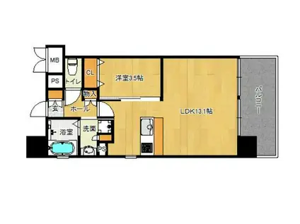 グラナス下大利駅前(1LDK/3階)の間取り写真