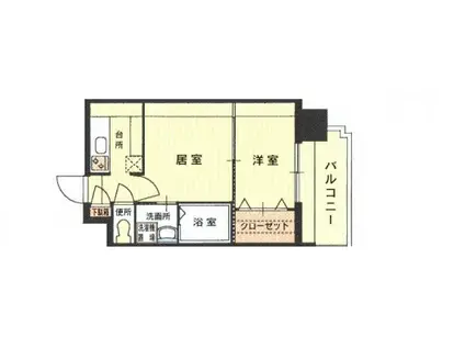 エステート・モア薬院シャンブル(2K/10階)の間取り写真