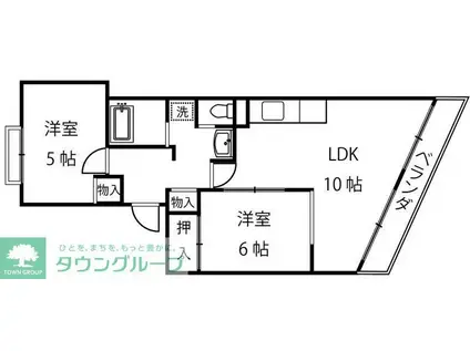 パインクレスト1番館(2LDK/4階)の間取り写真