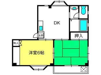 第2光ハイツ(2DK/1階)の間取り写真
