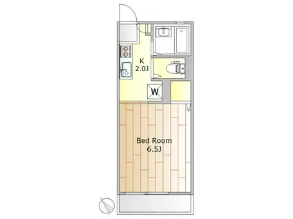 ハイツ寺尾(ワンルーム/2階)の間取り写真