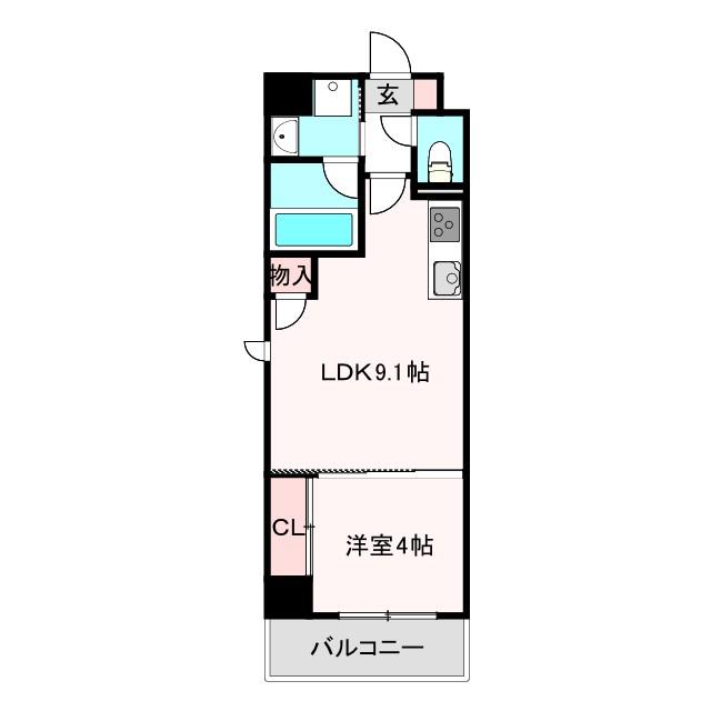 トーシンイーストビル(1LDK/4階)の間取り写真