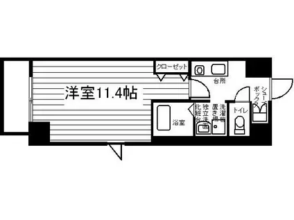 WELLコート山手(1K/11階)の間取り写真