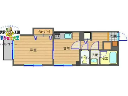 ルパルク松山町(1K/2階)の間取り写真