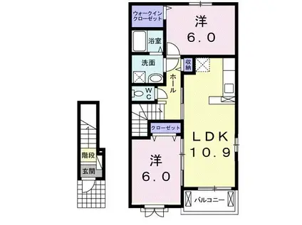 エターナルB(2LDK/2階)の間取り写真