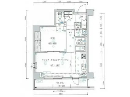 ARTESSIMO GLEIS(1LDK/5階)の間取り写真