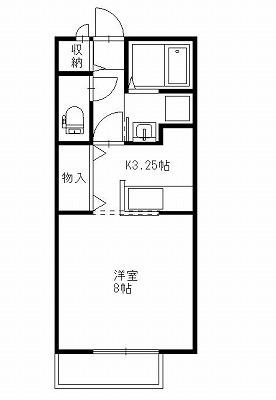 ヴィラージュ(1K/1階)の間取り写真