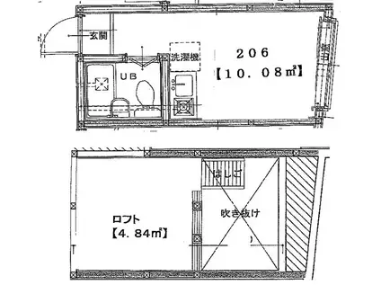 丸ノ内線 方南町駅 笹塚駅利用可 敷礼無 ネット代込 ロフト有 2階(ワンルーム/2階)の間取り写真