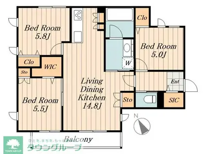 ヴァルール(3LDK/2階)の間取り写真
