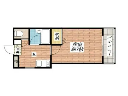 インティマシー7(1K/3階)の間取り写真