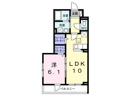 神崎町アパート(1LDK/1階)の間取り写真