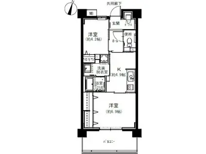 ココドール鳴子(2K/1階)の間取り写真
