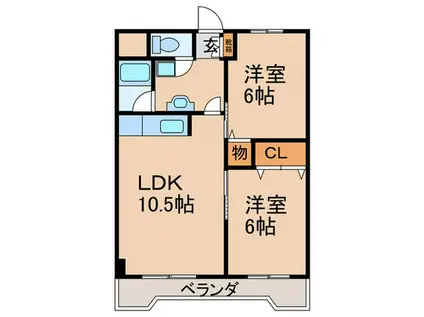 オリンピア75(2LDK/4階)の間取り写真