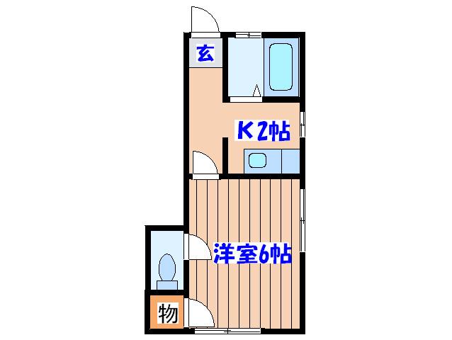 鳥越アパート(1K/2階)の間取り写真
