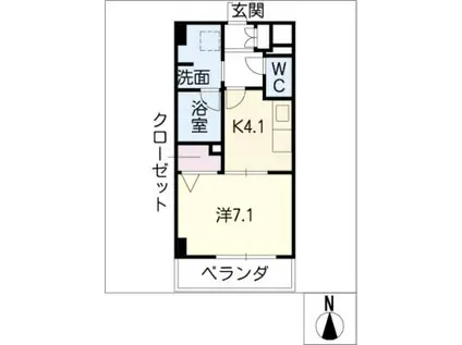 エスパシオ大宝(1K/4階)の間取り写真