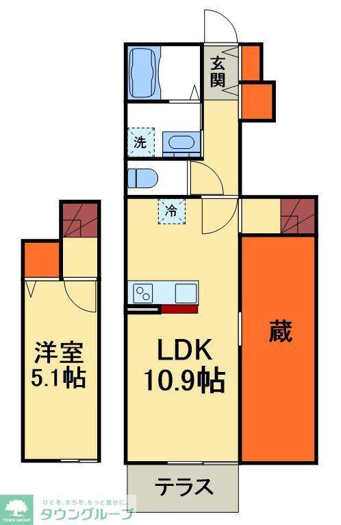 ハイツ天王台(1LDK/1階)の間取り写真