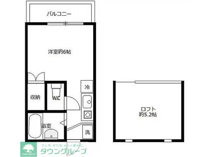 フラワリーヒル篠原壱番館(ワンルーム/2階)の間取り写真