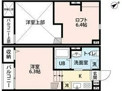 CASTELLO ANELLOカステロ アネ(1K/1階)の間取り写真