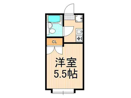 ソフィア佐野B(ワンルーム/1階)の間取り写真