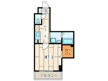 アルテール戸部(1K/2階)の間取り写真