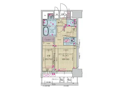プレサン上前津ディアシス(1LDK/12階)の間取り写真
